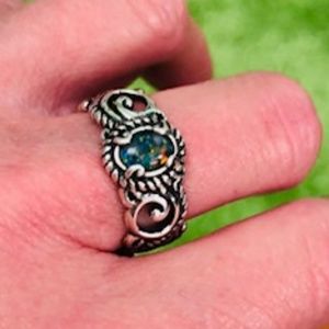 STERLING SILVER & OPAL CAROLYN POLLACK RING